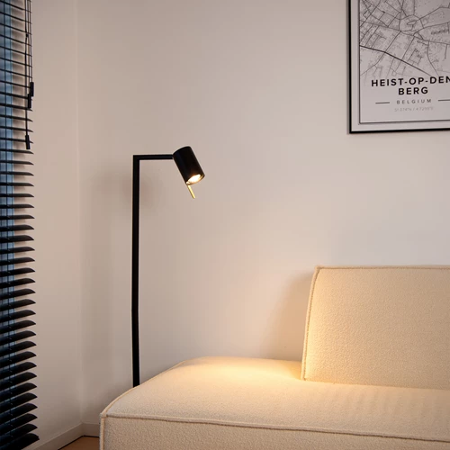 Lucide LESLEY - Lampadaire / lampe de lecture - 1xGU10 - Noir - ambiance 1